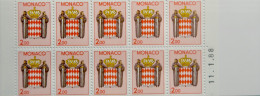 LP3969/313 - 1988 - MONACO - ARMOIRIES - CARNET (non Plié) N°2 TIMBRES NEUFS** - Postzegelboekjes