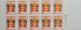 LP3969/313 - 1988 - MONACO - ARMOIRIES - CARNET (non Plié) N°2 TIMBRES NEUFS** - Cuadernillos