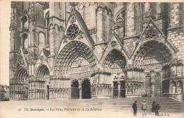 FRANCE - Bourges - Les Cinq Portails De La Cathédrale - Carte Postale Ancienne - Bourges