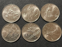 2007 Canada 25 Cent Coins X 6, Almost Uncirculated - Altri & Non Classificati