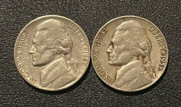 USA 5 Cent Coins, Years 57, 58, Circulated - Autres & Non Classés