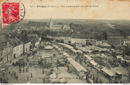 62 FRUGES VUE PANORAMIQUE UN JOUR DE FOIRE - Fruges