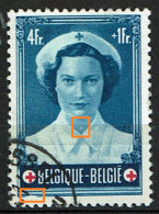 916  Obl  LV4  Médaille Cou Et Encoche Cadre Inf. - 1931-1960