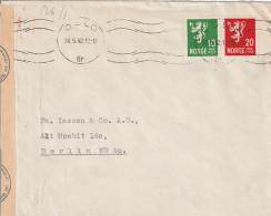 Norvège Lettre Censurée Oslo Pour L'Allemagne 1942 - Lettres & Documents