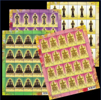 THAILAND 2009 HINDU GODS GANESA BRAHMA NARAYANA AND SIVA COMPLETE SET OF 4V SHEETS MS MNH UNUSUAL (SHEET NO. MAY VARY) - Hinduism