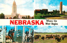 72953185 Nebraska_US-State State Capitol Lincoln Boys Town Omaha Rodeo Buffalo H - Autres & Non Classés