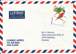 Malaysia Air Mail Cover Sent To Germany 5-1-1997 BIRDS Single Franked (see The Lower Right Corner Of The Stamp) - Malaysia (1964-...)