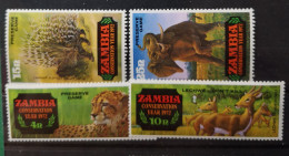 Sambia Zambia 1972 Wildlebende Säugetiere Mi 77/80** - Zambie (1965-...)