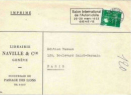 Y & T N° 518 Perforé N.C./A.J. Du 26/III/1952 Pour Paris - Perforadas