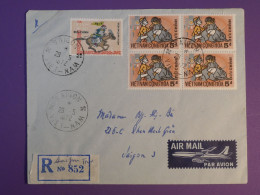 BW0 VIETNAM  CONG HOA  BELLE LETTRE  RECO.  1972  SAIGON  . BLOC DE 4 TP + AFFRANCH. PLAISANT+++ - Vietnam