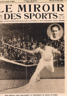 JEUX OLYMPIQUES 1924 -  FOOTBALL - REVUE - MIROIR DES SPORTS - 18-06-1924 - TENNIS - CHAMPIONNAT DE FRANCE - - Altri & Non Classificati
