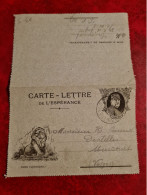 CARTE LETTRE DE L'ESPERANCE FRANCHISE MILITAIRE JOFFRE TRESORS ET POSTE LIN DE BELFORT - Other & Unclassified