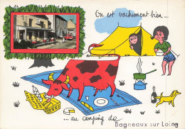 77 - SEINE ET MARNE - BAGNEAUX-SUR-LOING - Illustrée 'on Est Vachement Bien à" - Mini Photo Café - 10617 - Bagneaux Sur Loing