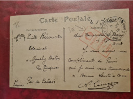 CARTE DE PARIS 1918 FM ARMY POSTAGE CENSURE 6057 POUR MONCHY BRETON - Otros & Sin Clasificación