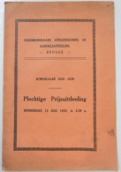 Rijksmiddelbare Jongensschool En Handelsafdeeling Brugge Schooljaar 1938-1939 Plechtige Prijsuitdeeling RMS GO! School - Diploma's En Schoolrapporten