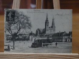 CARTE POSTALE TRAMWAY A CHARTRES. - Tramways