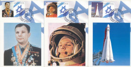 ISRAEL 2021 60 YEARS OF THE FIRST MANNED SPACE FLIGHT SET OF 9 MAXIMUM CARDS FROM THE POSTAL SERVICE MY STAMP SHEET MINT - Unused Stamps