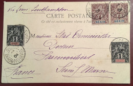 1904DAHOMEY+BÉNIN Affranchissement Mixte Type Groupe Cad OUIDAH Sur Cpa „Fille Foulah“ Via Lome/Togo (Ak - Covers & Documents