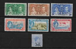 BAHAMAS 1937 CORONATION, 1938 And 1940 SURCHARGE SETS SG 146/148, 158/160, 161 FINE USED Cat £11 - 1859-1963 Colonie Britannique