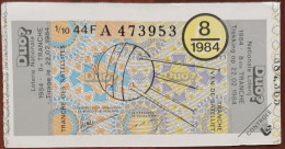 Billet De Loterie Nationale Belgique 1984 8e Tranche Des Satellites - 22-2-1984 - Biglietti Della Lotteria