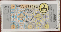 Billet De Loterie Nationale Belgique 1984 8e Tranche Des Satellites - 22-2-1984 - Billetes De Lotería