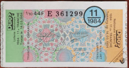 Billet De Loterie Nationale Belgique 1984 11e Tranche Du Carnaval - 14-3-1984 - Biglietti Della Lotteria