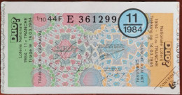 Billet De Loterie Nationale Belgique 1984 11e Tranche Du Carnaval - 14-3-1984 - Billetes De Lotería