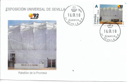 SPAIN. COVER EXPO'92 SEVILLA. PROMISE PAVILION - Covers & Documents