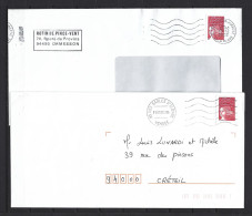 FRANCE 1997/2001 - LUQUET RF . Y&T N° 15 Et 30 Adhésifs T.V.P. Rouge Type (II). Sur 2 Lettres.  Avec Curiosités. TB. - 1997-2004 Marianne Van De 14de Juli