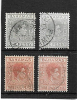 BAHAMAS 1938-48 1d OLIVE-GREY,1d PALE SLATE, 1½d RED-BROWN, 1½d PALE RED-BROWN SG150a,150ab,151,151a FINE USED Cat £8.95 - 1859-1963 Colonie Britannique