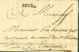 Languedoc 31 Haute Garonne Marque Postale REVEL Du 10 MAI 1782 Taxe Manuscrite 4 Pour Toulouse - 1701-1800: Precursors XVIII