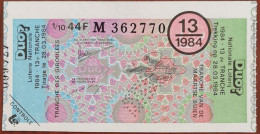 Billet De Loterie Nationale Belgique 1984 13e Tranche Des Giboulées - 28-3-1984 - Billetes De Lotería