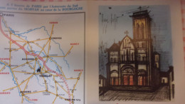 Dépliant Touristique Ancien Illustré Par Bernard BUFFET Vézelay Colline éternelle Son Et Lumière - Tourism Brochures