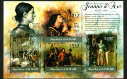 Burundi 2012 Joan Of Arc On The 600th Anniversary Of Her Birth Painting,MS MNH - Neufs