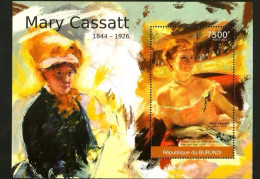 Burundi 2012 American Impressionist Painter Kasat Painted The Woman With A Pearl Necklace,MS MNH - Nuovi