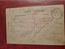 CARTE RAMBOUILLET COMMISSAIRE MILITAIRE CACHET GARE DE RAMBOUILLET - Autres & Non Classés