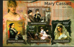 Burundi 2012 American Impressionist Painter Mary Kasat's Paintings,MS MNH - Unused Stamps