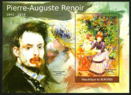Burundi 2012 French Impressionist Painter Renoir Painted In The Garden,MS MNH - Unused Stamps