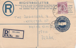 Selama Malaysia 1954 Registered Cover Mailed - Federated Malay States