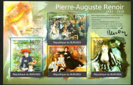 Burundi 2012 French Impressionist Painter Renoir's Paintings,MS MNH - Ongebruikt