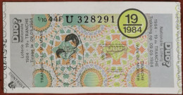 Billet De Loterie Nationale Belgique 1984 19e Tranche Des Mamans - 9-5-1984 - Biglietti Della Lotteria