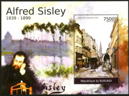 Burundi 2013 French Impressionist Landscape Painter Sisley Painted Argentina Avenue,MS MNH - Unused Stamps