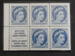 CANADA BLOC DE 5 X YT 271 NEUFS**MNH AVEC VIGNETTE PUBLICITAIRE" ELISABETH II" ANNÉE 1954 - Nuevos