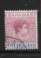 BAHAMAS 1951 5s RED - PURPLE And DEEP BRIGHT BLUE  SG 156e FINE USED Cat £26 - 1859-1963 Crown Colony