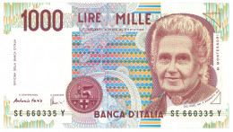 1000 LIRE MARIA MONTESSORI LETTERA E 18/12/1995 FDS - Otros & Sin Clasificación