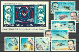 Quatar 1966, Space Rendevous, 8Val+Block - Qatar