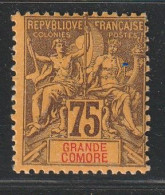 GRANDE COMORE - N°12 * (1897) 75c Violet Sur Jaune - Nuovi