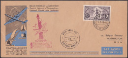 BELGIQUE, 1946, 1er Vol Spécial Belgique - Etats Unis, Bastogne Mémorial ( COB PA12-13 ) - Storia Postale