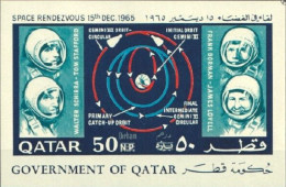 Quatar 1966, Space Rendevous, Block IMPERFORATED - Qatar