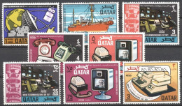 Quatar 1971, Telecom Day, UIT, Phone, Ship, Telex, 8val - Qatar